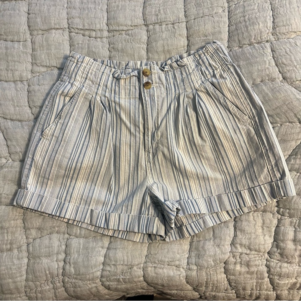 American Eagle Striped Paperbag Shorts